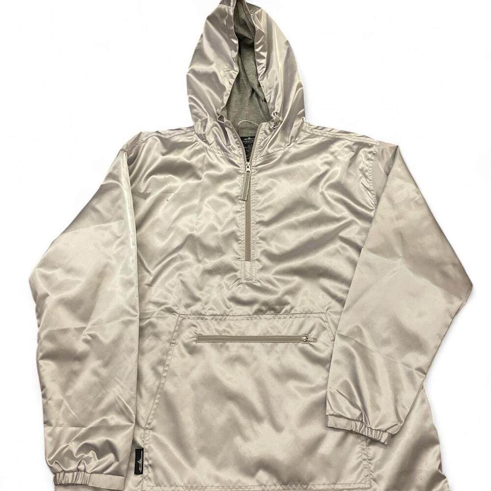 Charles River Apparel Silver Satin Windbreaker Women XL